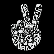Load image into Gallery viewer, Peace Finger Notes - Women's Word Art V-Neck T-Shirt