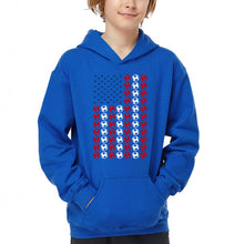 Load image into Gallery viewer, Soccer Flag - Boy's Word Art Hooded Sweatshirt