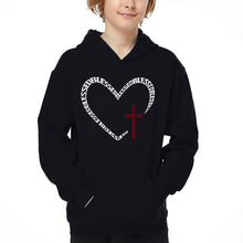 Load image into Gallery viewer, Blessed Heart - Boy's Word Art Hooded Sweatshirt