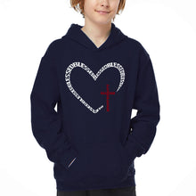 Load image into Gallery viewer, Blessed Heart - Boy's Word Art Hooded Sweatshirt