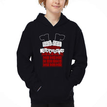 Load image into Gallery viewer, Chimney Santa - Boy's Word Art Hooded Sweatshirt
