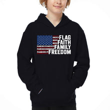 Load image into Gallery viewer, Faith Flag - Boy's Word Art Hooded Sweatshirt