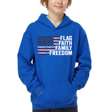 Load image into Gallery viewer, Faith Flag - Boy's Word Art Hooded Sweatshirt