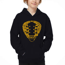 Load image into Gallery viewer, Guitar Pick Genres - Boy's Word Art Hooded Sweatshirt