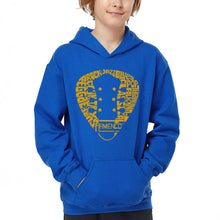 Load image into Gallery viewer, Guitar Pick Genres - Boy's Word Art Hooded Sweatshirt