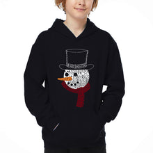 Load image into Gallery viewer, Snowman Face - Boy's Word Art Hooded Sweatshirt