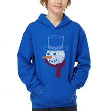 Load image into Gallery viewer, Snowman Face - Boy's Word Art Hooded Sweatshirt