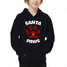 Load image into Gallery viewer, Santa Paws - Boy's Word Art Hooded Sweatshirt