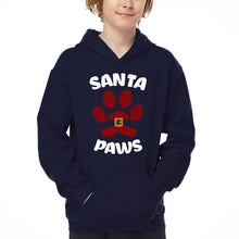 Load image into Gallery viewer, Santa Paws - Boy's Word Art Hooded Sweatshirt