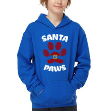 Load image into Gallery viewer, Santa Paws - Boy's Word Art Hooded Sweatshirt