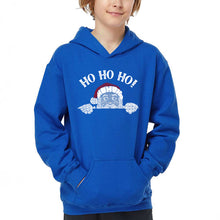 Load image into Gallery viewer, Peeking Santa - Boy's Word Art Hooded Sweatshirt