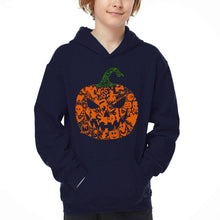 Load image into Gallery viewer, Halloween Pumpkin - Boy's Word Art Hooded Sweatshirt