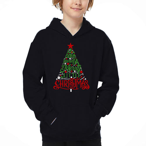 Have Yourself a Merry Little Christmas - Boy's Word Art Hooded Sweatshirt