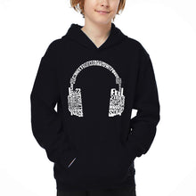 Load image into Gallery viewer, Mood Headphones - Boy's Word Art Hooded Sweatshirt