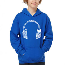 Load image into Gallery viewer, Mood Headphones - Boy's Word Art Hooded Sweatshirt