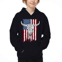 Load image into Gallery viewer, Patriot Flag - Boy's Word Art Hooded Sweatshirt