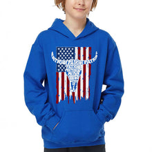 Load image into Gallery viewer, Patriot Flag - Boy's Word Art Hooded Sweatshirt