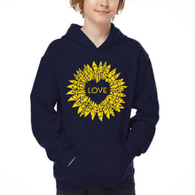 Load image into Gallery viewer, Sunflower Love - Boy's Word Art Hooded Sweatshirt