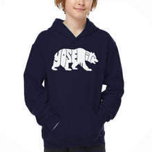 Load image into Gallery viewer, Yosemite Bear - Boy's Word Art Hooded Sweatshirt