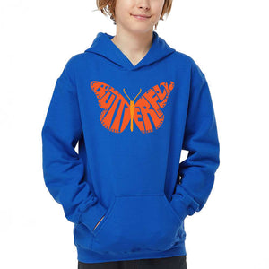 Butterfly - Boy's Word Art Hooded Sweatshirt