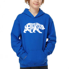 Load image into Gallery viewer, Yellowstone Bear - Boy's Word Art Hooded Sweatshirt