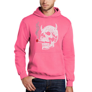 7 Deadly Sins Skull - Men's Word Art Hooded Sweatshirt