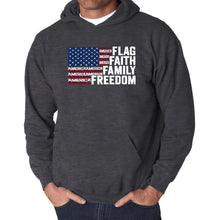 Load image into Gallery viewer, Faith Flag - Men's Word Art Hooded Sweatshirt