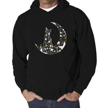Load image into Gallery viewer, Cat Sitting On Moon - Men&#39;s Word Art Hooded Sweatshirt
