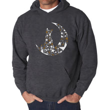 Load image into Gallery viewer, Cat Sitting On Moon - Men&#39;s Word Art Hooded Sweatshirt