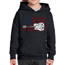 Load image into Gallery viewer, America Rocks - Girl's Word Art Hooded Sweatshirt