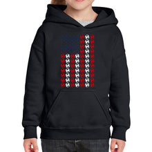 Load image into Gallery viewer, Soccer Flag - Girl's Word Art Hooded Sweatshirt