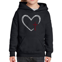 Load image into Gallery viewer, Blessed Heart - Girl's Word Art Hooded Sweatshirt