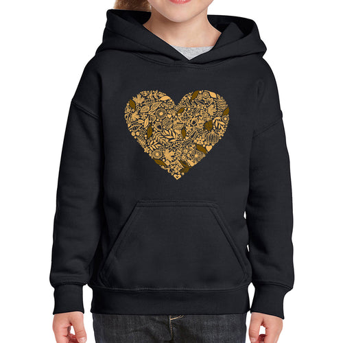 Fall Vibes  - Girl's Word Art Hooded Sweatshirt