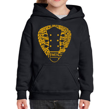 Load image into Gallery viewer, Guitar Pick Genres - Girl's Word Art Hooded Sweatshirt