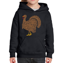 Load image into Gallery viewer, Thankgiving Turkey - Girl's Word Art Hooded Sweatshirt