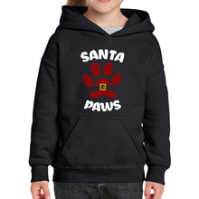 Load image into Gallery viewer, Santa Paws - Girl's Word Art Hooded Sweatshirt