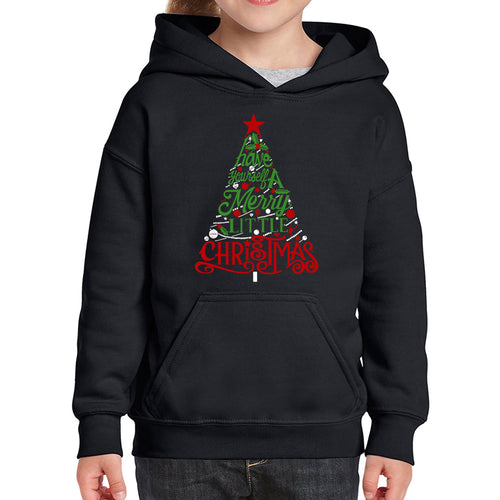 Have Yourself a Merry Little Christmas - Girl's Word Art Hooded Sweatshirt