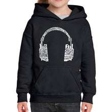 Load image into Gallery viewer, Mood Headphones - Girl's Word Art Hooded Sweatshirt