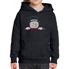 Load image into Gallery viewer, Peeking Snowman - Girl's Word Art Hooded Sweatshirt