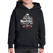 Load image into Gallery viewer, Christmas Ornament - Girl's Word Art Hooded Sweatshirt