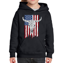 Load image into Gallery viewer, Patriot Flag - Girl's Word Art Hooded Sweatshirt