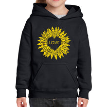 Load image into Gallery viewer, Sunflower Love - Girl's Word Art Hooded Sweatshirt