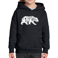 Load image into Gallery viewer, Yellowstone Bear - Girl's Word Art Hooded Sweatshirt