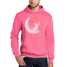 Load image into Gallery viewer, Halloween Cat Moon - Men&#39;s Word Art Hooded Sweatshirt