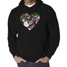 Load image into Gallery viewer, Christmas Themed Heart - Men's Word Art Hooded Sweatshirt