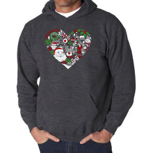 Load image into Gallery viewer, Christmas Themed Heart - Men's Word Art Hooded Sweatshirt
