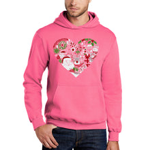 Load image into Gallery viewer, Christmas Themed Heart - Men's Word Art Hooded Sweatshirt