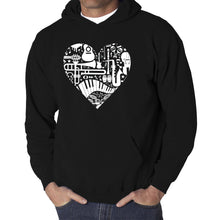 Load image into Gallery viewer, Musical Instrument Heart - Men's Word Art Hooded Sweatshirt