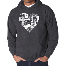 Load image into Gallery viewer, Musical Instrument Heart - Men's Word Art Hooded Sweatshirt