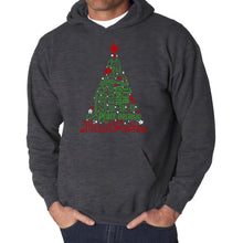Load image into Gallery viewer, Holiday Christmas Tree - Men's Word Art Hooded Sweatshirt